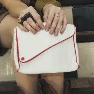 Sarobey Clothing Clutch Leather White