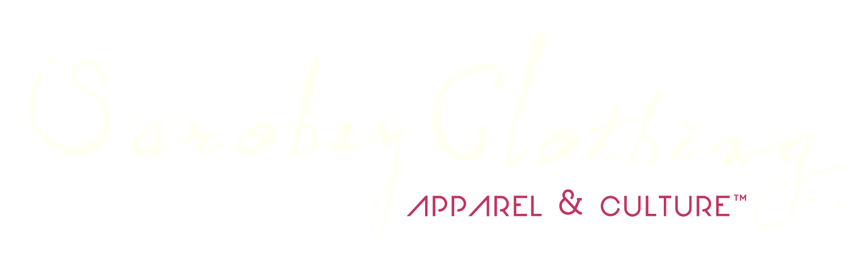 Sarobey Clothing Logo White Transparent 1744 x 544